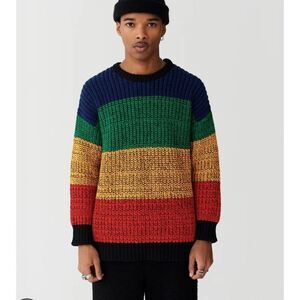 Lazy Oaf Rainbow Knitted Jumper sz Medium